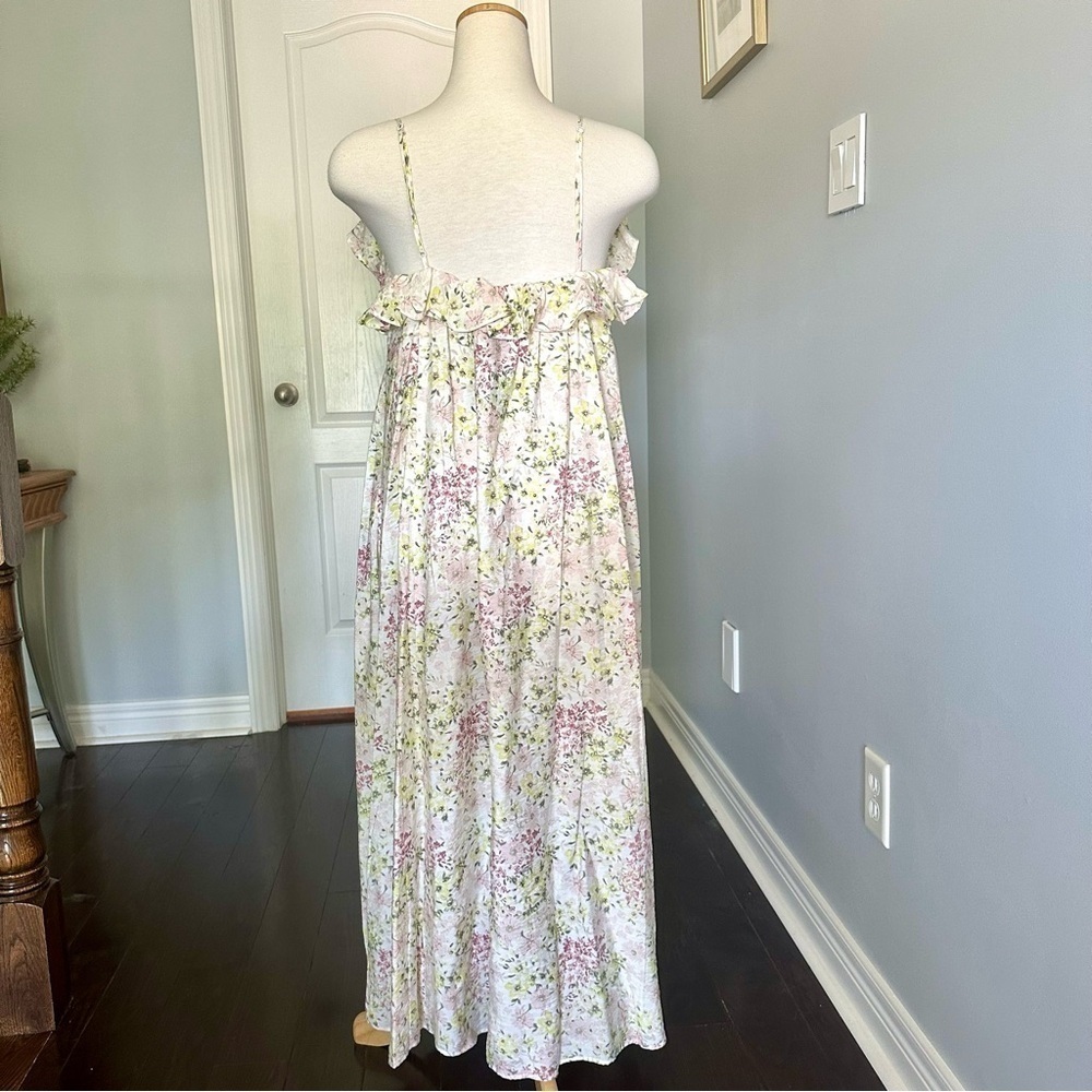 H&M Floral Sleeveless Flounce V Neck Dress - Size M - Picture 11 of 14